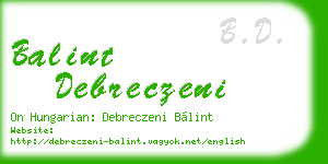 balint debreczeni business card